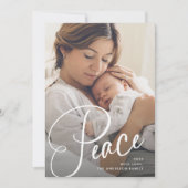 Frieden | Elegante Schrift und Foto Weihnachten (Vorderseite)