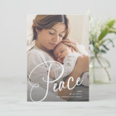 Frieden | Elegante Schrift und Foto Weihnachten (Stehend Vorderseite)