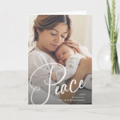 Frieden | Elegante Schrift und Foto Weihnachten (Vorderseite)