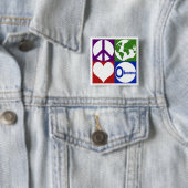 Frieden, Erde, Liebe, Obama (Kampagnen-Knopf) Button (Beispiel)