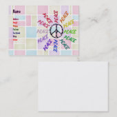 Frieden fasst Kreis ab Visitenkarte (Vorne/Hinten)