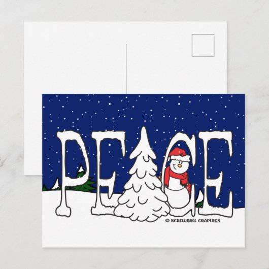 Frieden Feiertagspostkarte (Vorne/Hinten)