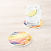 Frieden finden in den Puffy Dreamy Coluds Getränkeuntersetzer (Seite)