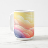 Frieden finden in den Puffy Dreamy Coluds Kaffeetasse (Vorderseite Links)
