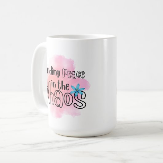 Frieden finden kaffeetasse (Vorderseite Links)