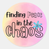 Frieden finden runder aufkleber (Vorderseite)