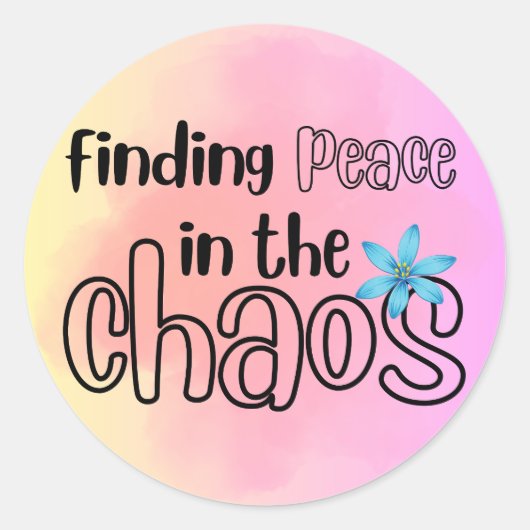Frieden finden runder aufkleber (Vorderseite)