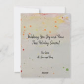 Frieden flog hinein feiertagskarte (Rückseite)