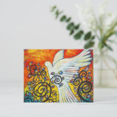 Frieden flog in Flying Dove Postcard Postkarte (Stehend Vorderseite)