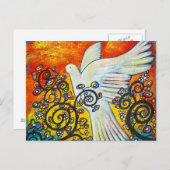 Frieden flog in Flying Dove Postcard Postkarte (Vorne/Hinten)