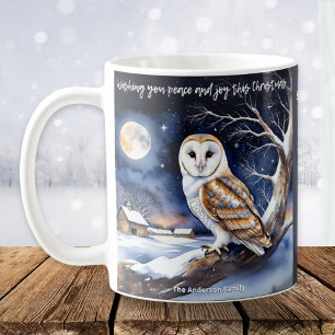 Frieden Freude Frohe Weihnachten Schnee Wasserfarb Kaffeetasse