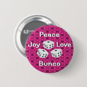 Frieden, Freude, Liebe, bunco Button (Vorne & Hinten)