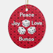 Frieden, Freude, Liebe, bunco Keramikornament (Links)