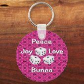 Frieden, Freude, Liebe, Bunko Schlüsselanhänger (Vorderseite)