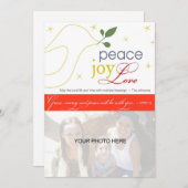 Frieden, Freude, Liebe, Religiöse Urlaubskarte Feiertagskarte (Vorne/Hinten)