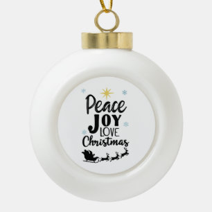 Frieden Freude Liebe Weihnachten Moderner Weihna Keramik Kugel-Ornament