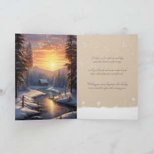   Frieden Freude Liebe Winter Schnee Kiefer Wald F Feiertagskarte