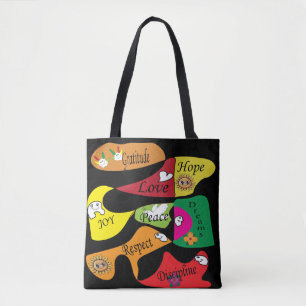 Frieden, Freude und Liebe Tasche