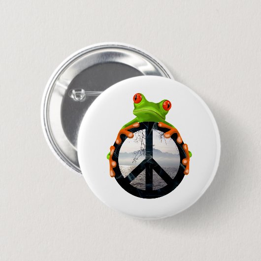 Frieden frog1 button (Vorne & Hinten)