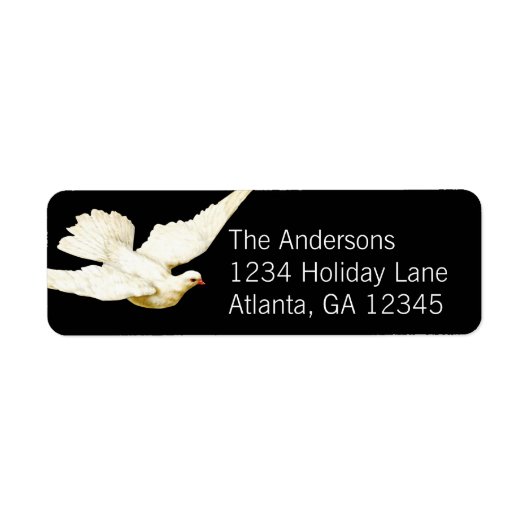 Frieden für alle Elegante Weiße Taube auf schwarz (Vorne)