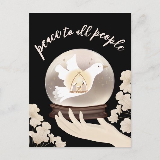 Frieden für alle Menschen Christliche Krippe Schne Postkarte (Vorderseite)