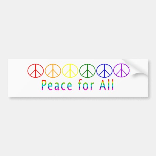 Frieden für alle - Regenbogen Autoaufkleber (Vorne)