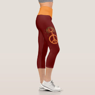 Frieden für Bäume - Flower Power Herz 1 Capri Leggings