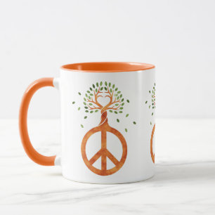 Frieden Für Bäume - Flower Power Herz 1 Tasse
