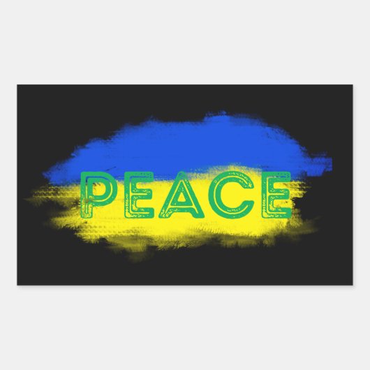 FRIEDEN für die Ukraine Anti-Krieg-Fahne der Ukrai Rechteckiger Aufkleber (Vorderseite)