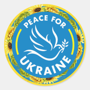 FRIEDEN FÜR DIE UKRAINE CLASSIC ROUND STICKER
