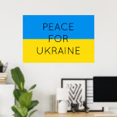 Frieden für die Ukraine Einfache minimale ukrainis Poster (Heimbüro)