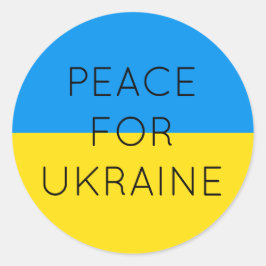 Frieden für die Ukraine Einfache minimale ukrainis Runder Aufkleber