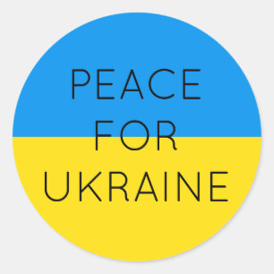 Frieden für die Ukraine Einfache minimale ukrainis Runder Aufkleber