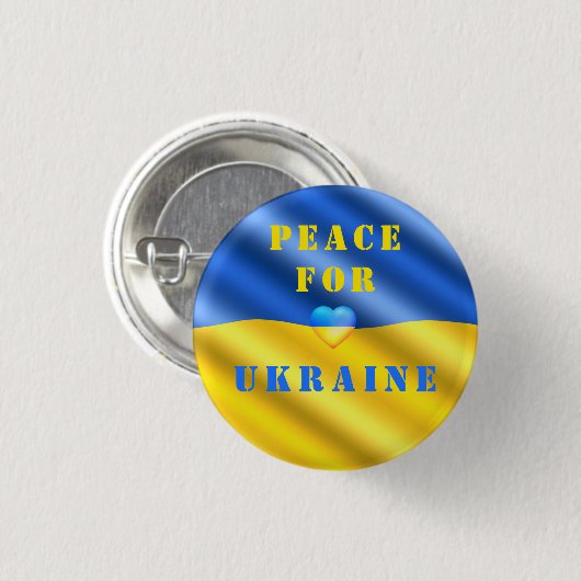 Frieden für die Ukraine - Flag-Button - Unterstütz Button (Vorne & Hinten)