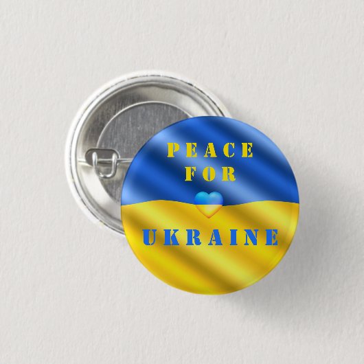 Frieden für die Ukraine - Flag-Button - Unterstütz Button (Vorne & Hinten)