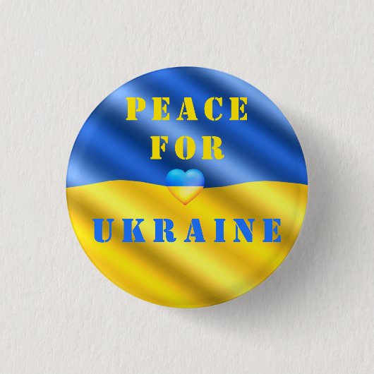 Frieden für die Ukraine - Flaggenknopf - Freiheit Button (Vorderseite)