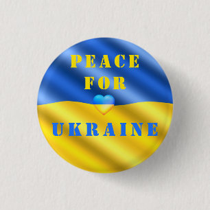 Frieden für die Ukraine - Flaggenknopf - Freiheit Button