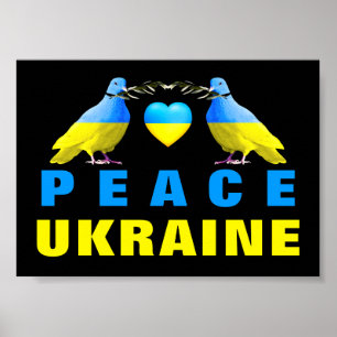 Frieden für die Ukraine - Freiheit - Frieden Taube Poster