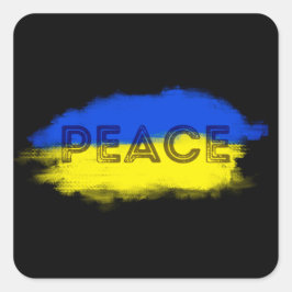 FRIEDEN für die Ukraine gegen Krieg ohne Krieg Quadratischer Aufkleber