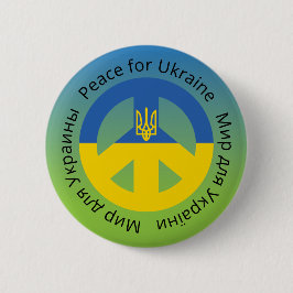 Frieden für die Ukraine in Englisch, Ukrainisch un Button