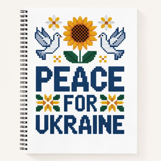 Frieden für die Ukraine Pixel Folkart Notizblock (Vorderseite)