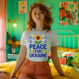 Frieden für die Ukraine Pixel Folkart T-Shirt