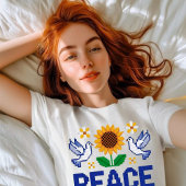 Frieden für die Ukraine Pixel Folkart T-Shirt