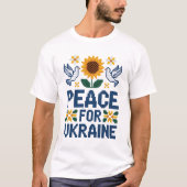 Frieden für die Ukraine Pixel Folkart T-Shirt (Vorderseite)