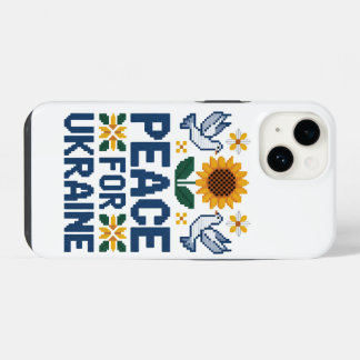 Frieden für die Ukraine Pixel-Volks kunst iPhone 14 Hülle