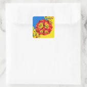 FRIEDEN FÜR DIE UKRAINE! QUADRATISCHER AUFKLEBER (Tasche)