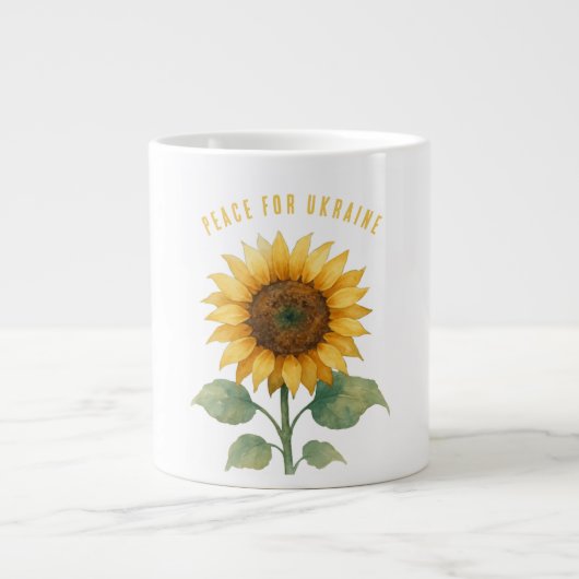 Frieden für die Ukraine. Sonnenblume Symbol des Fr Jumbo-Tasse (Vorderseite)