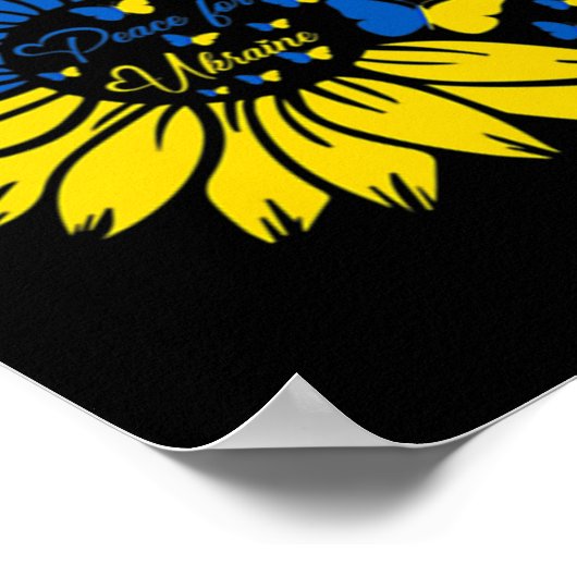 Frieden für die Ukraine Sonnenblume Ukrainischer S Poster (Ecke)