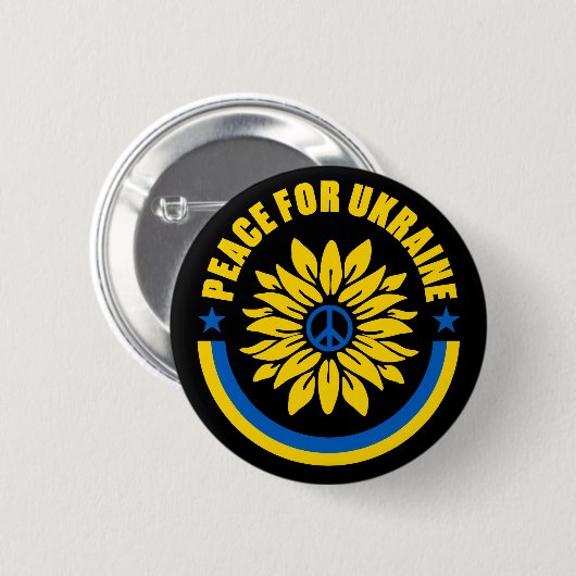 Frieden für die Ukraine Sonnenblumen Button (Vorne & Hinten)