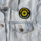 Frieden für die Ukraine Sonnenblumen Button (Beispiel)